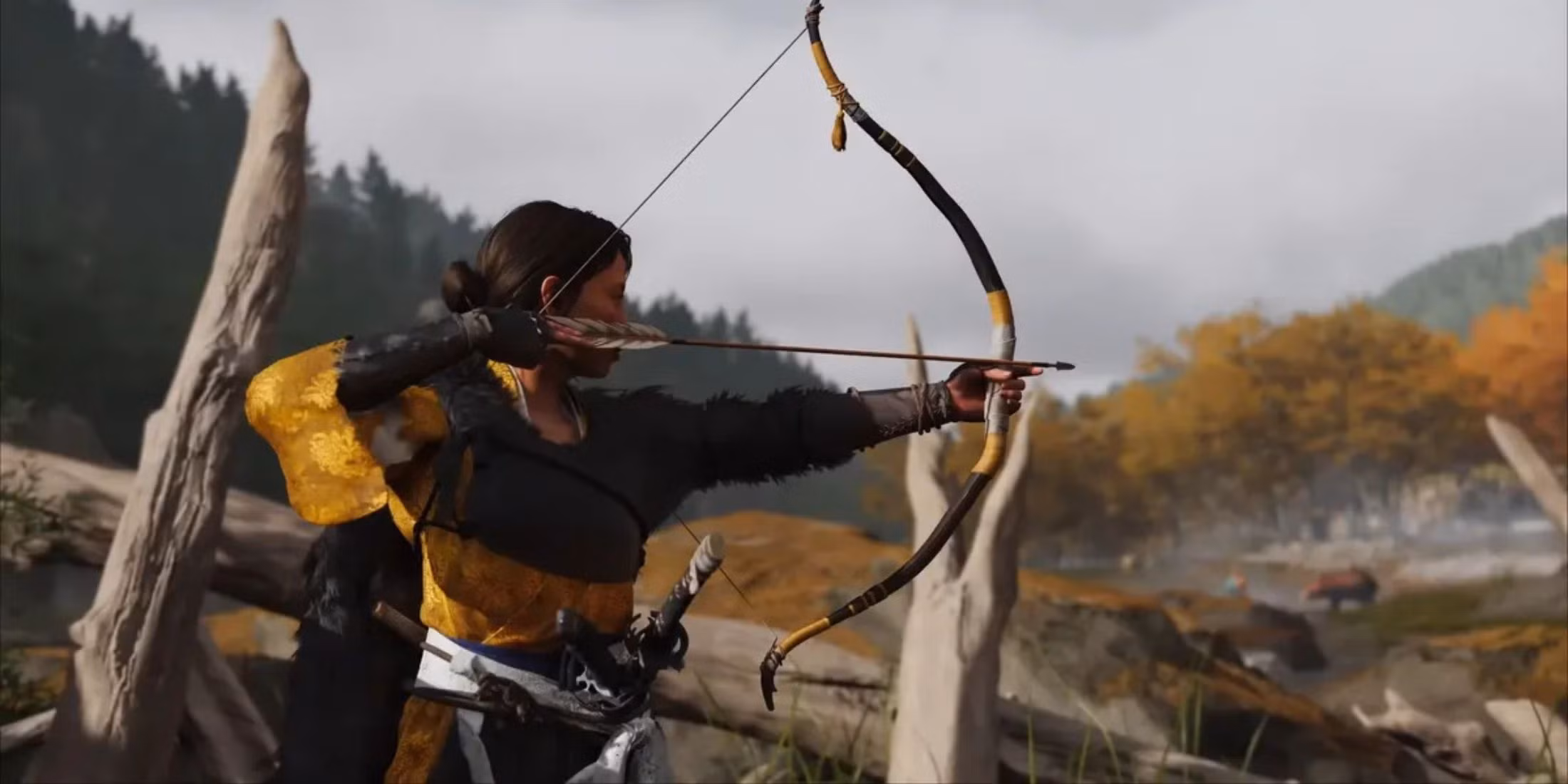 Atsu shooting an arrow - Ghost Of Yotei