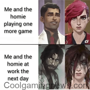 Me and the homie playing one more game Me and the homie at work the next day G