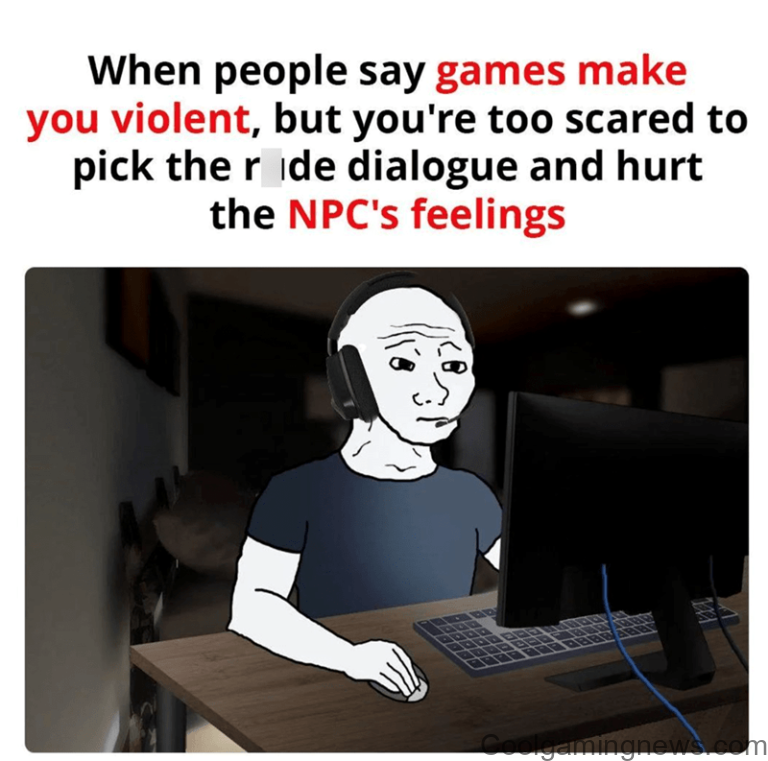 When people say games make you violent, but you're too scared to pick the ride dialogue and hurt the NPC's feelings