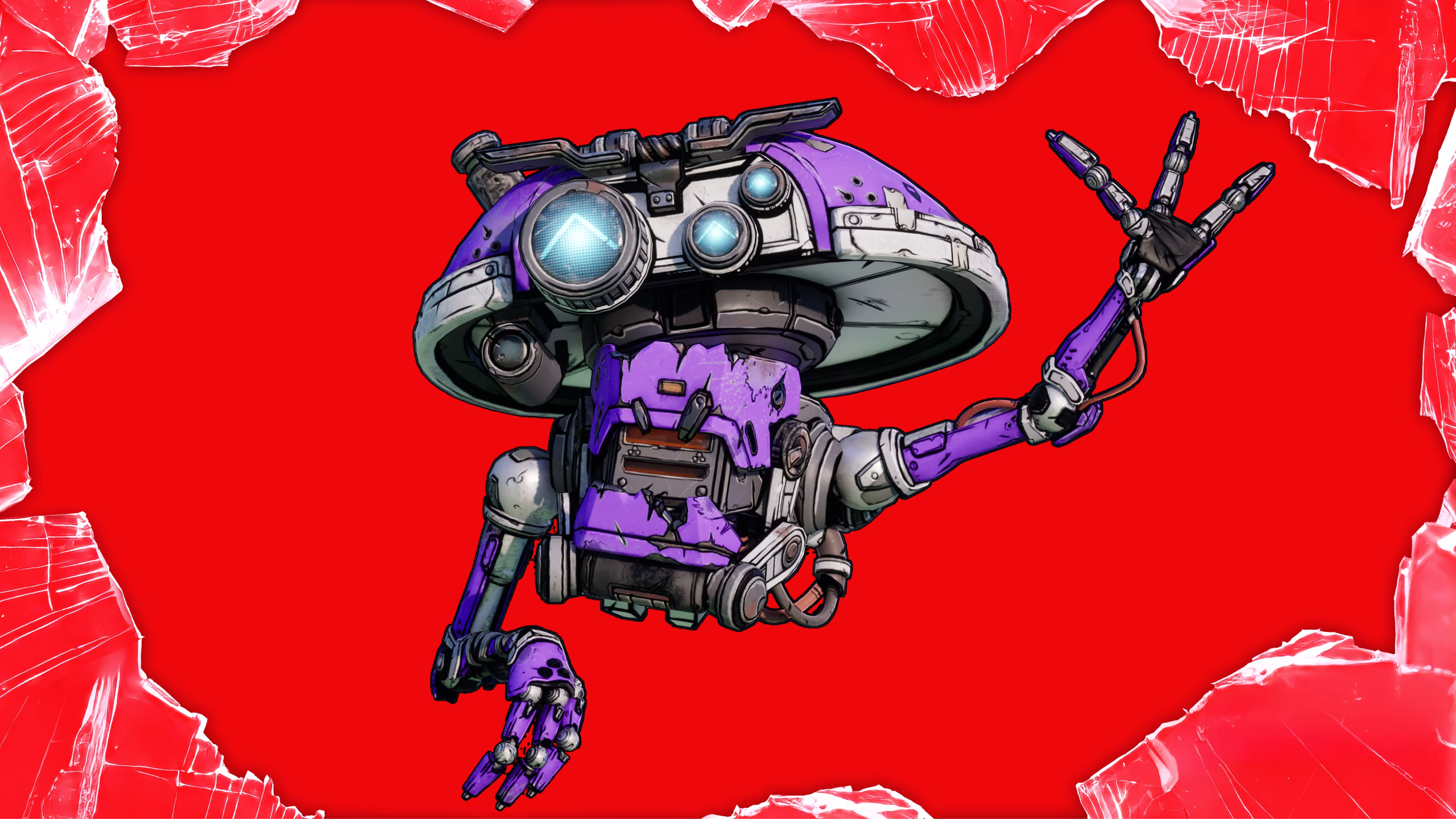Borderlands 4 Twitch Drops: The Watch, Drop, and Roll Echo-4 drone skin waving, surrounded by shattered glass.