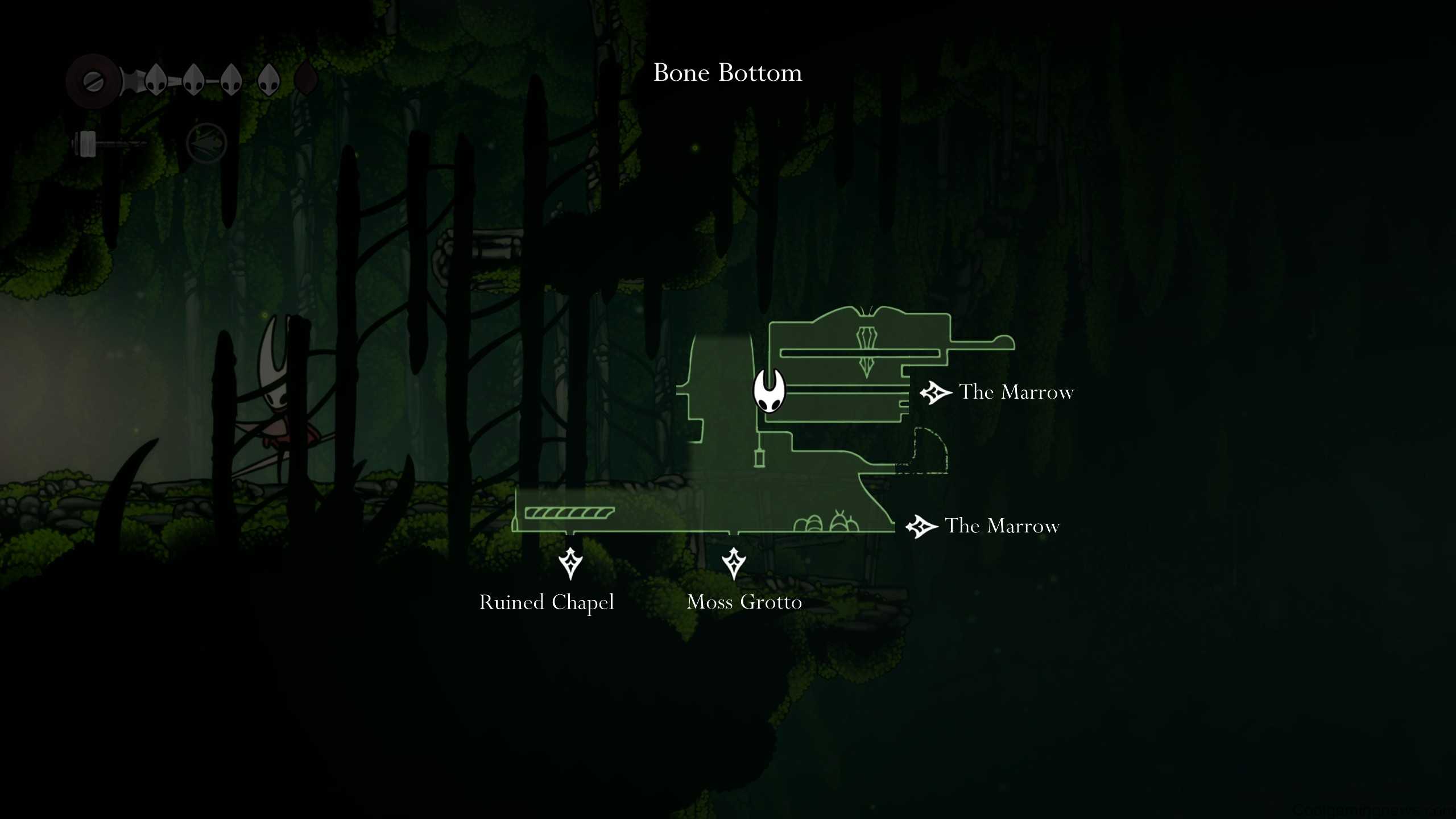 Hollow Knight: Silksong Mossberry locations - Above Bone Bottom