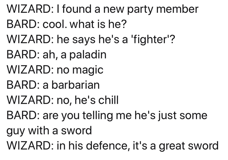 Wizard and Bard conversation.