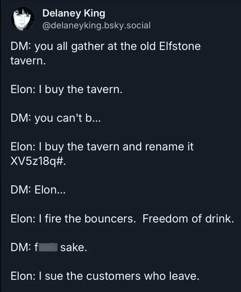 DM tells players to gather at a tavern.