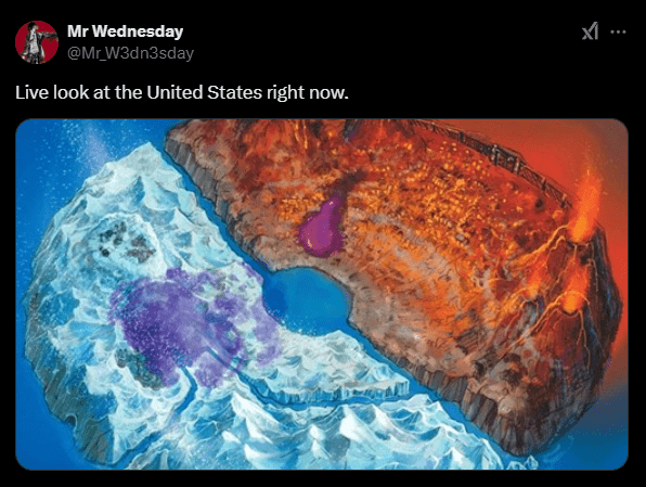 Mr Wednesday @Mr_W3dn3sday Live look at the United States right now. 、