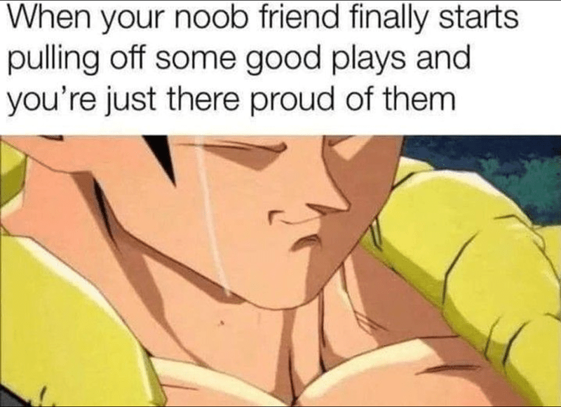 When your noob friend plays well
