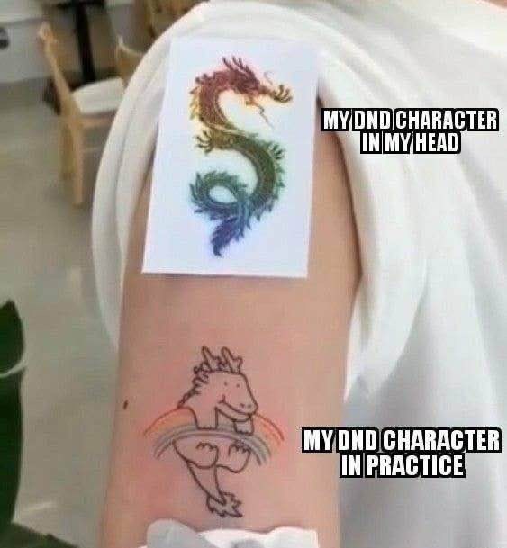 $ MY DND CHARACTER IN MY HEAD MY DND CHARACTER IN PRACTICE