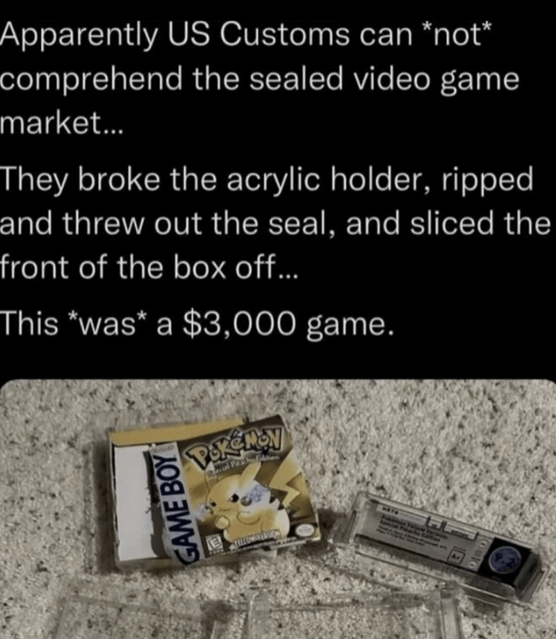 US Customs can’t comprehend sealed video games!