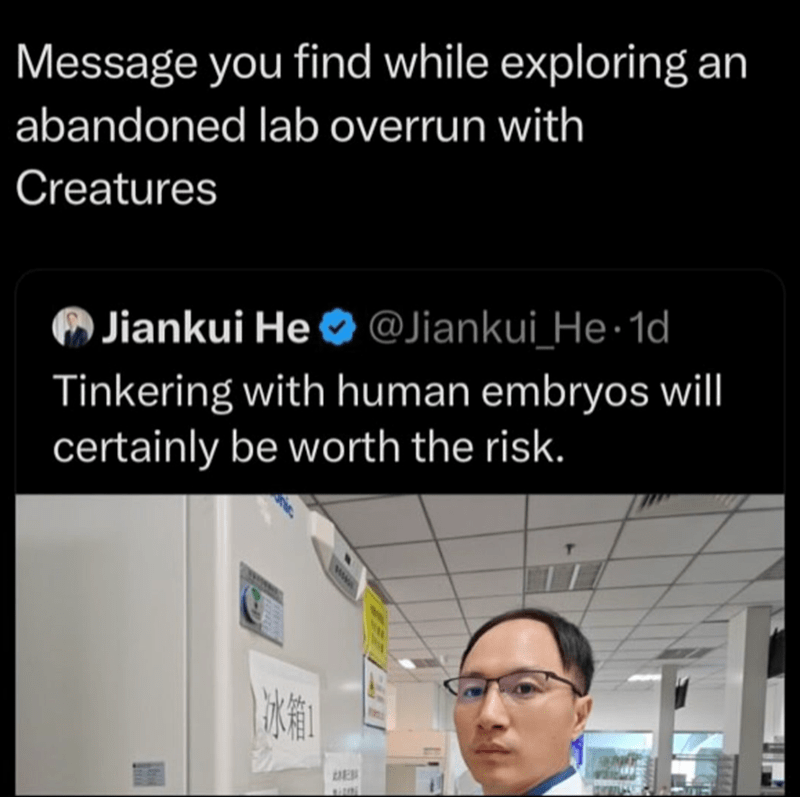 Message found in an abandoned lab...