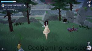 Disney Dreamlight Valley Jabberwock in the Forest of Valley in a log