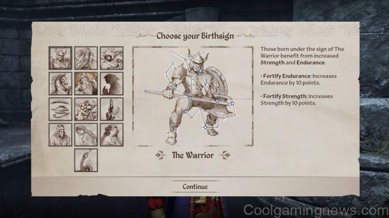 Oblivion Remastered best birthsigns - The Warrior
