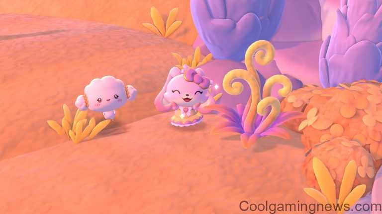 Hello Kitty Island Adventure a character stood next to Cogimyun in Wheatflour Wonderland