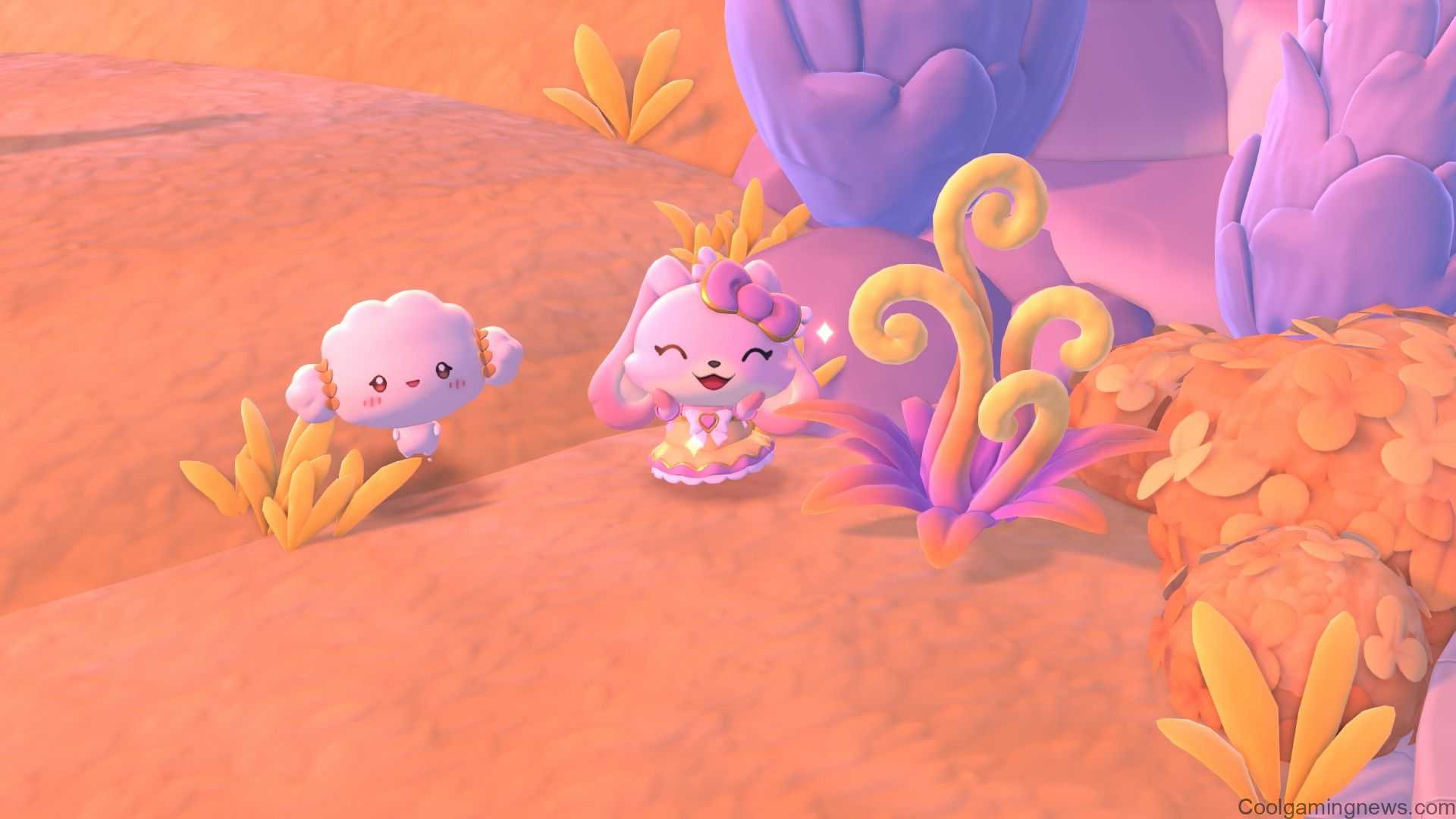 Hello Kitty Island Adventure a character stood next to Cogimyun in Wheatflour Wonderland