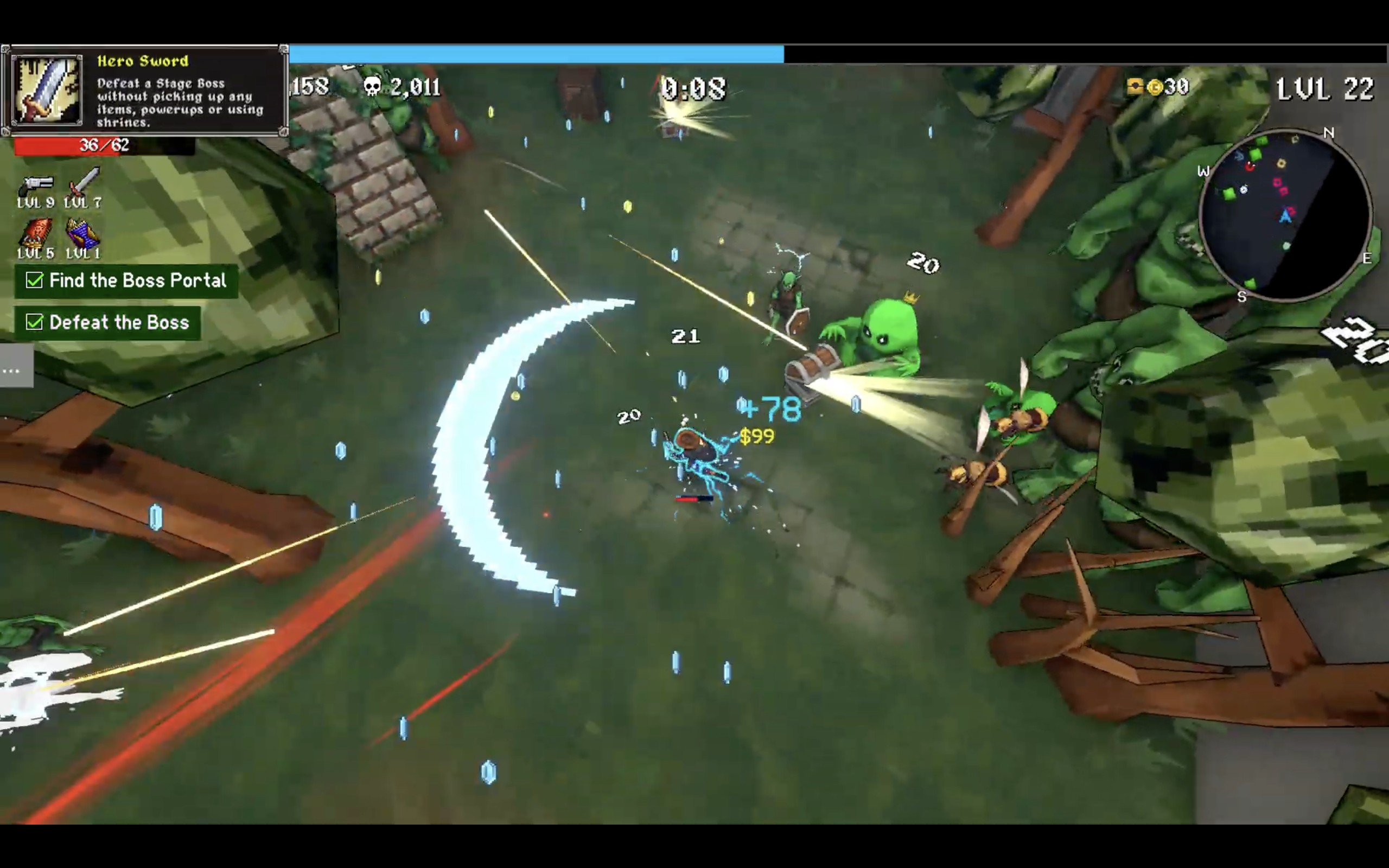 Megabonk player unlocks the hero sword by defeating a boss