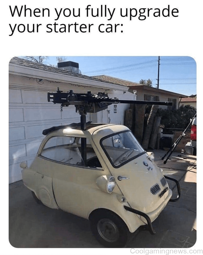 When you fully upgrade your starter car: