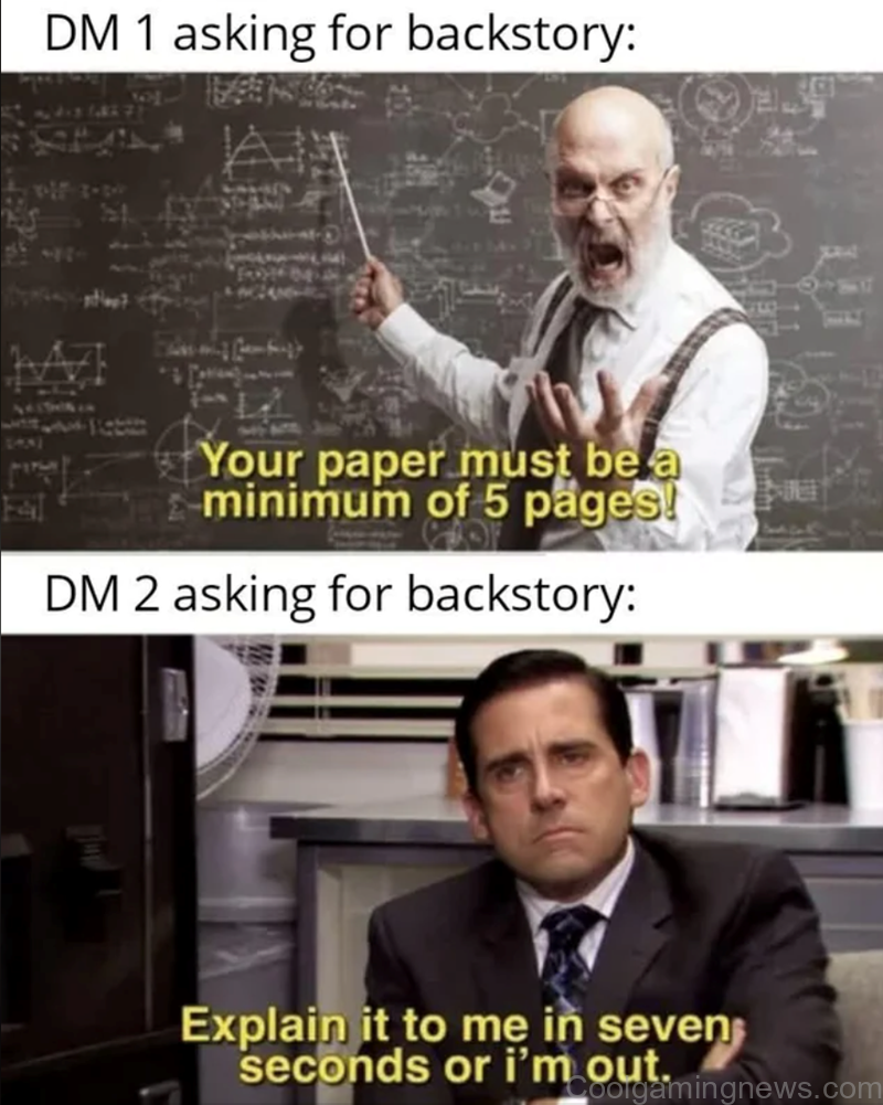 Asking for backstory: Your paper should be 5 pages! Explain it in seven seconds or I'm out.