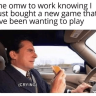 Me omw to work knowing I just bought a new game (CRYING)