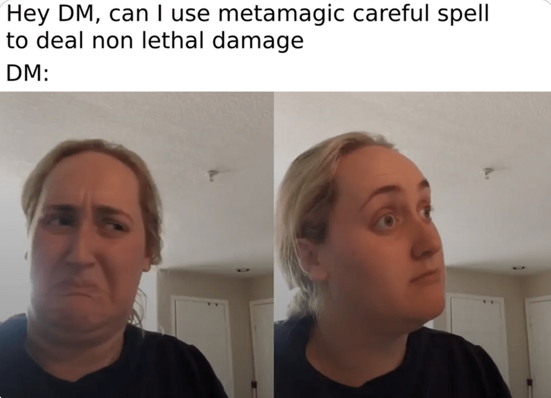 Hey DM, can I use metamagic careful spell to deal non-lethal damage?