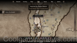 Oblivion Remastered map showing the location of Nocturnal Shrine north of Leyawiin