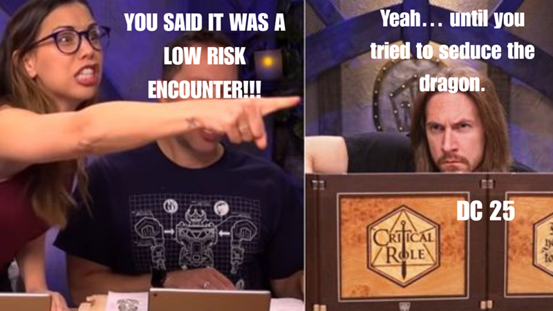 Low risk encounter meme.