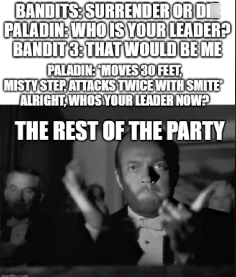 Paladin's heroic smite during a confrontation.