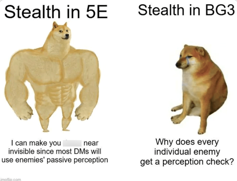 Stealth vs. enemy perception.
