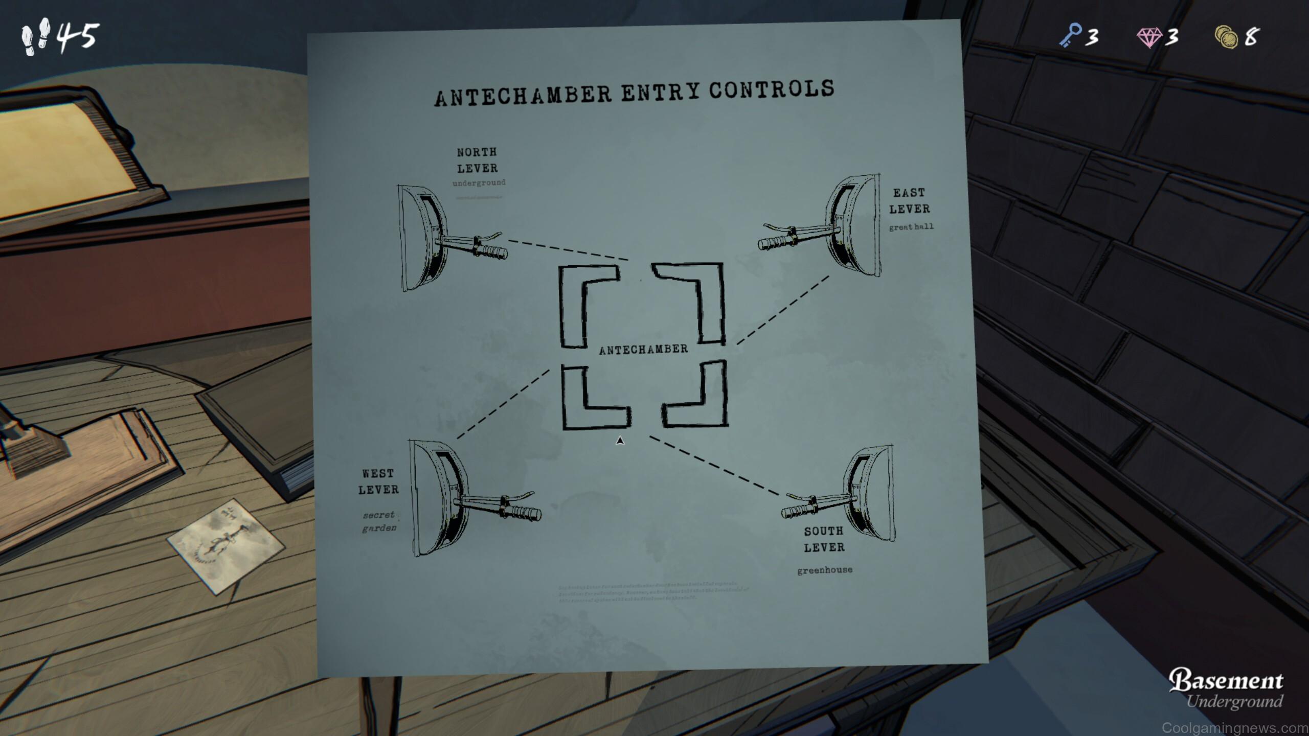 Antechamber lever guide blue prince