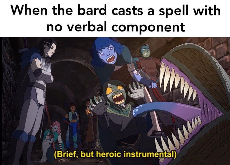 Bard casts spell without verbal component