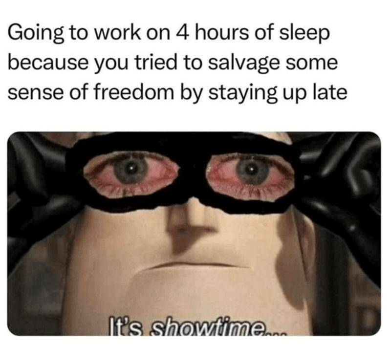 Going to work on little sleep