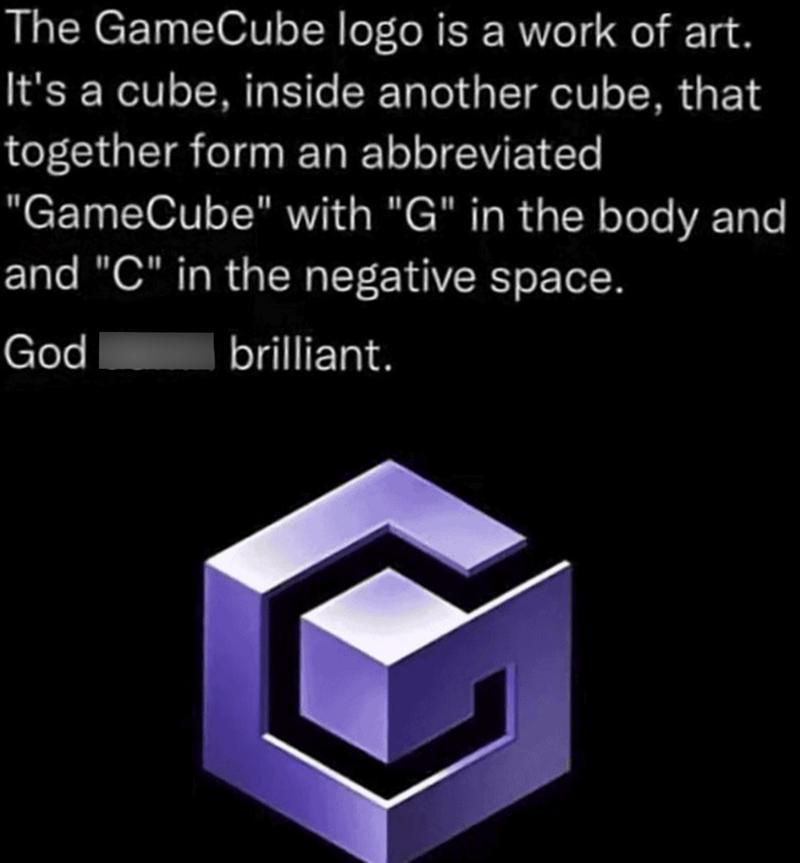 The GameCube logo is a work of art.