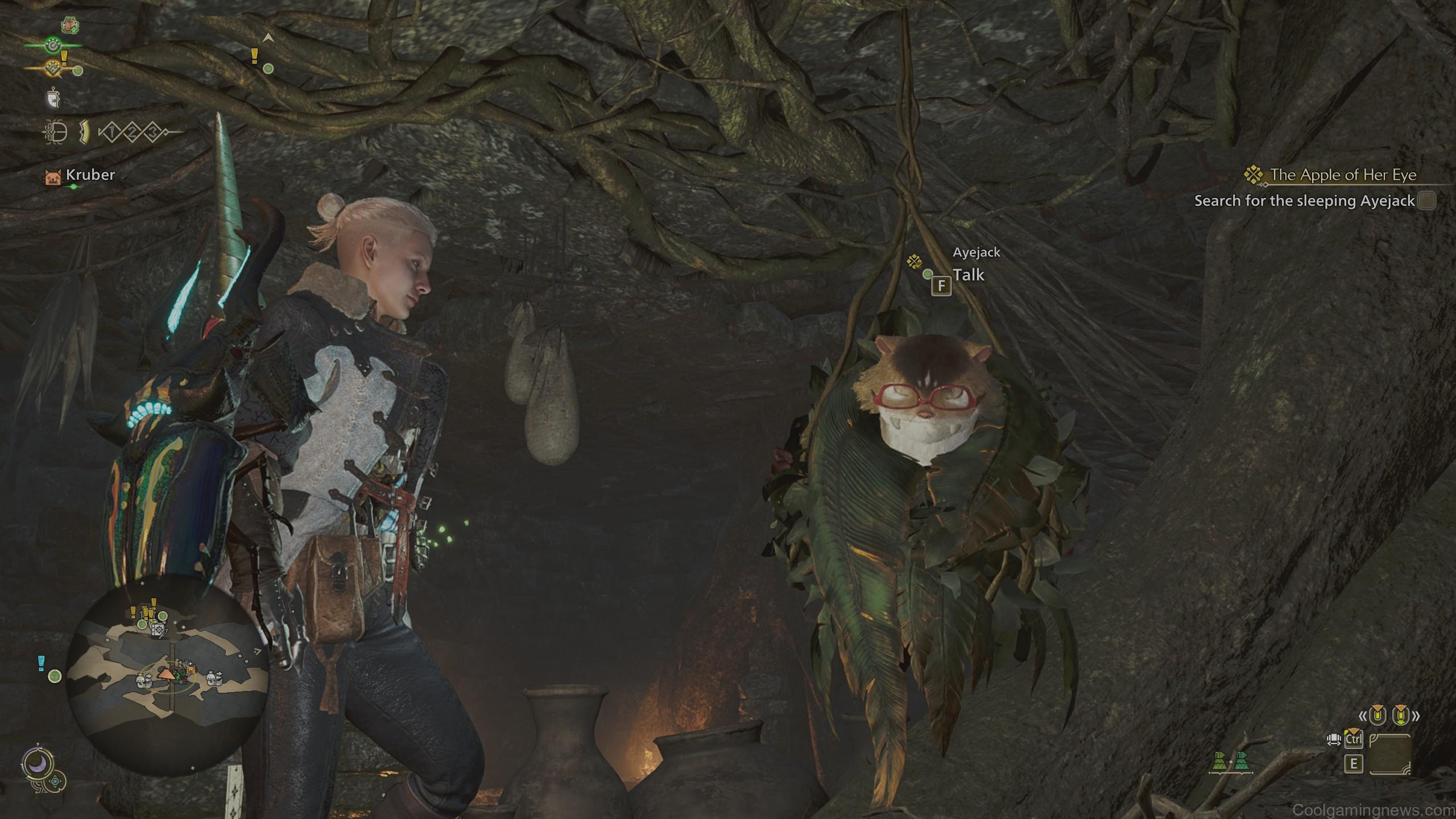 Monster Hunter Wilds sleeping Ayejack