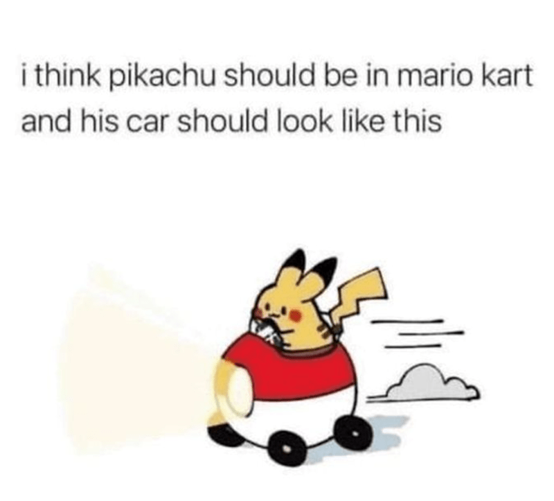 Pikachu in Mario Kart