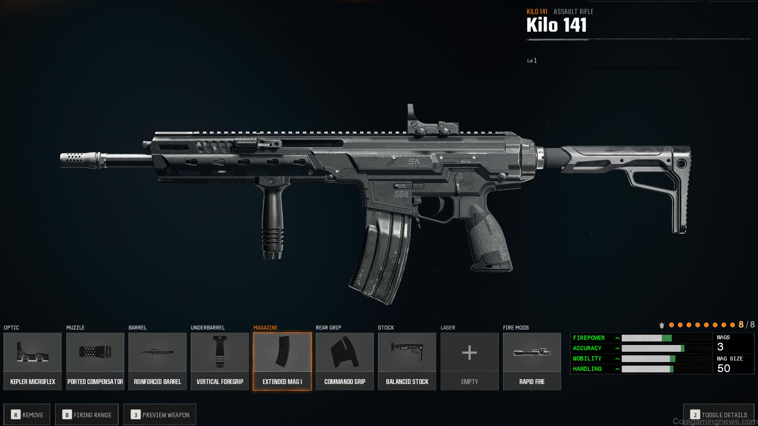 BO6 Kilo 141 loadout - A build for the assault rifle in the gunsmith menu.