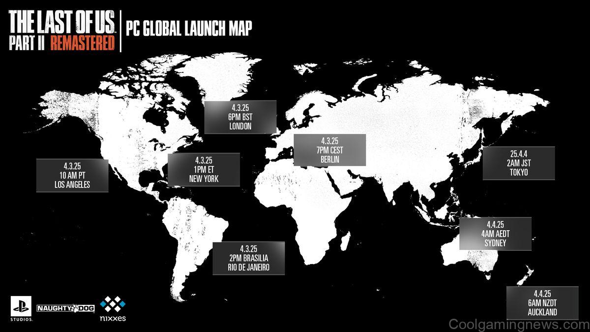 TLOU part 2 remaster launch times map