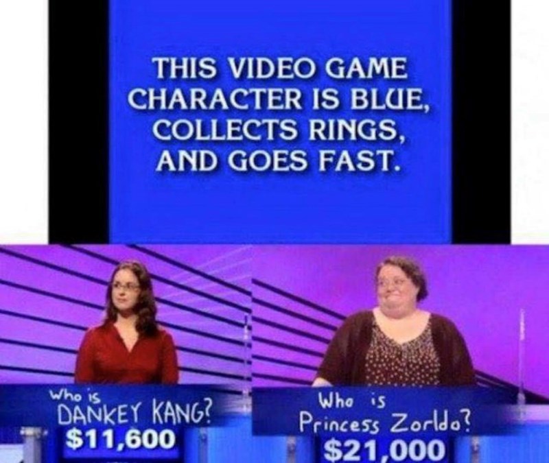 This video game character is blue...