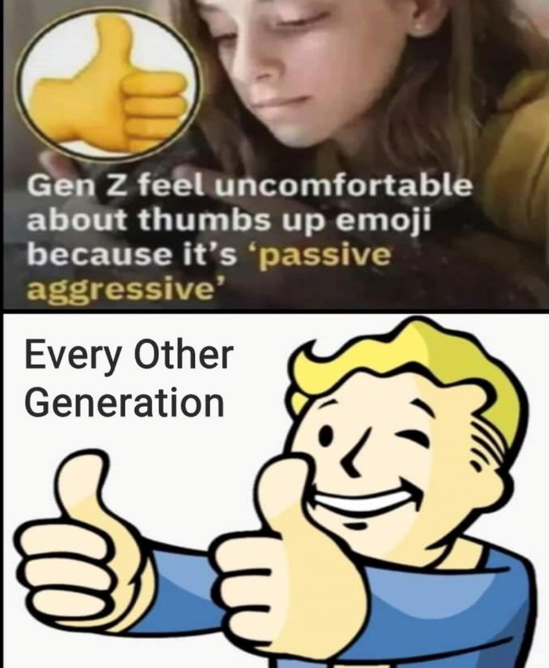 Gen Z feels uncomfortable about thumbs up emoji