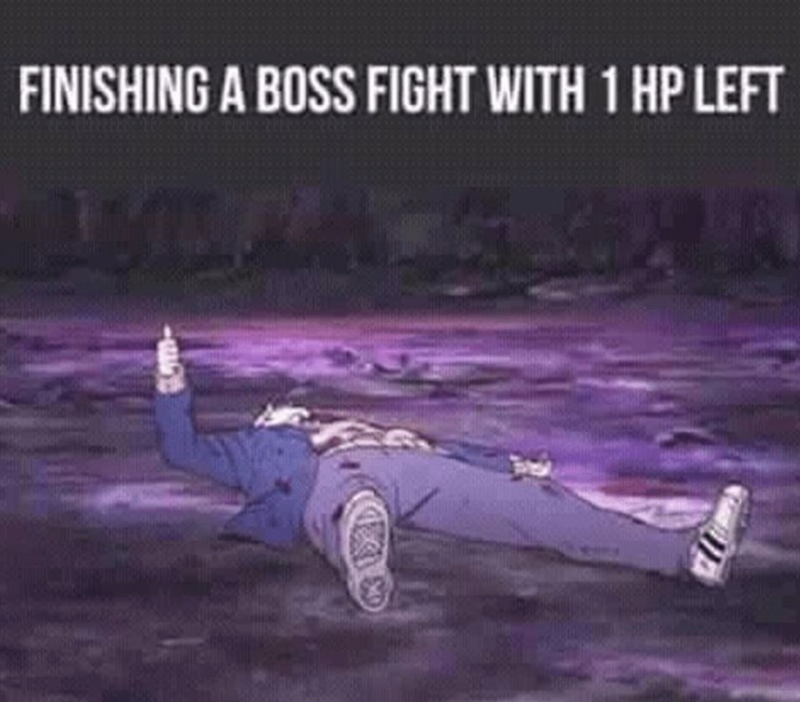 FINISHING A BOSS FIGHT WITH 1 HP LEFT!