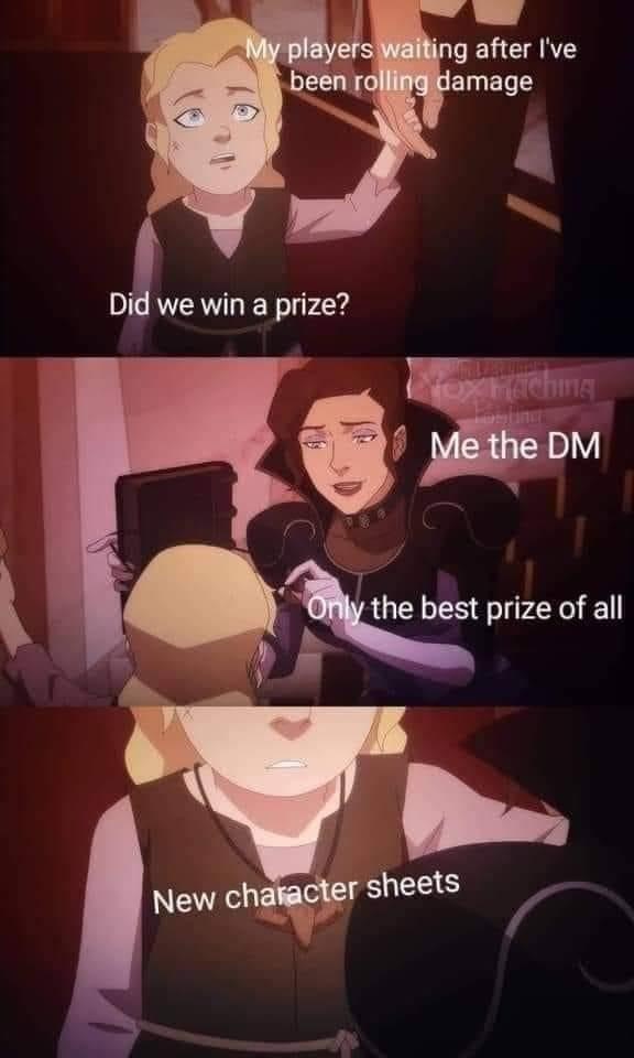 My players waiting after I've been rolling damage.