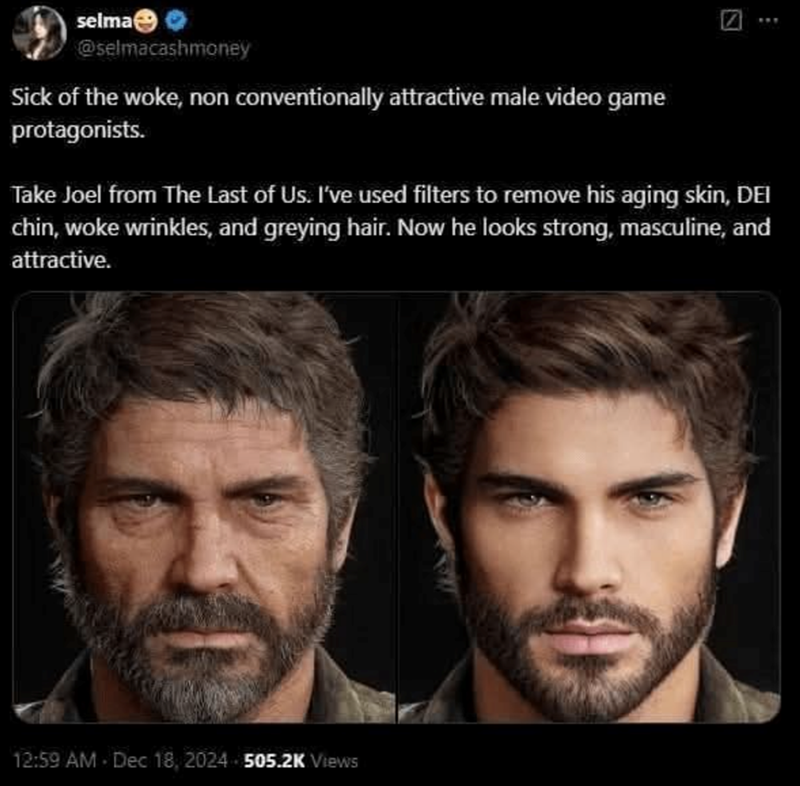 Filters to make Joel more attractive?