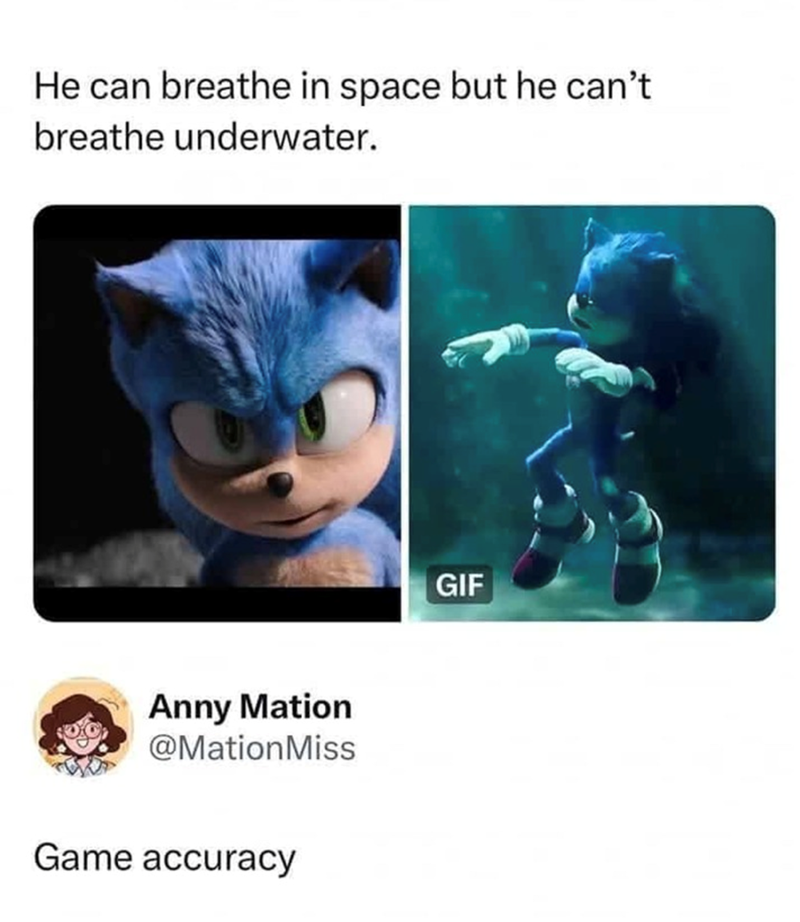 He can breathe in space but he can't breathe underwater