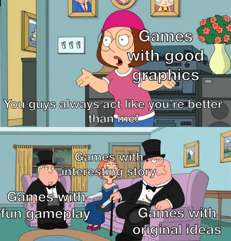 Games with good graphics vs. games with great stories and gameplay