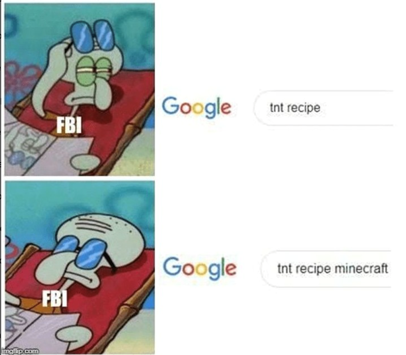 FBI Google TNT recipe Minecraft